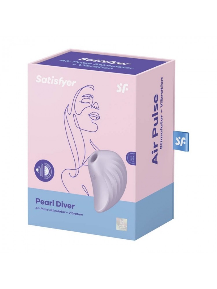 Pearl Diver Air Pulse Stimulator & Vibrator Violet - nss403090