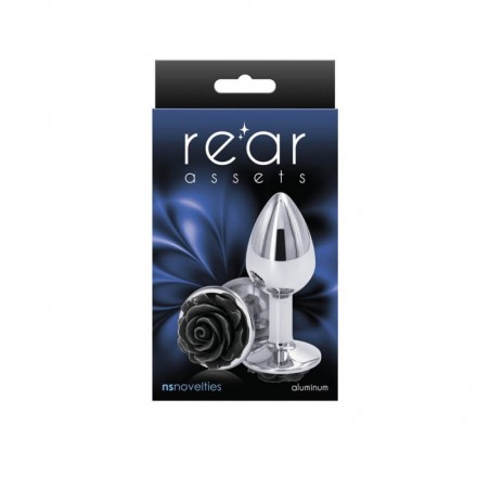 Rose Anal Plug Small Black - nss4038186