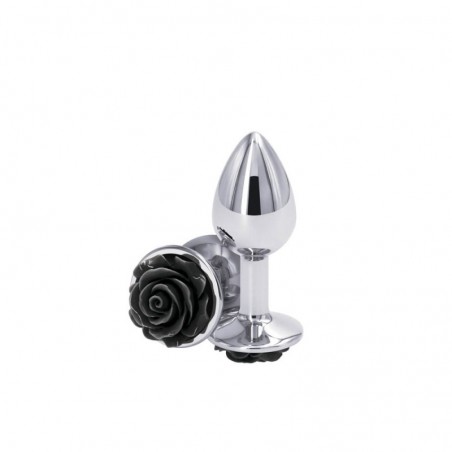 Rose Anal Plug Small Black - nss4038186