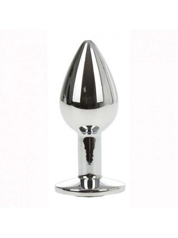 Small Metallic Butt Plug Silver/Black - nss4038189