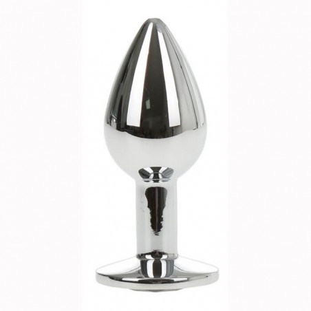 Small Metallic Butt Plug Silver/Black - nss4038189