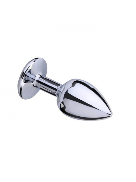 Silver Butt Plug with Heart Medium - nss4038197