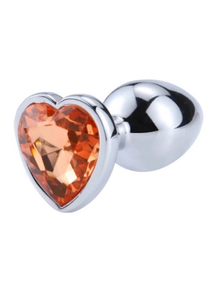 Silver Butt Plug with Heart Small - nss4038202
