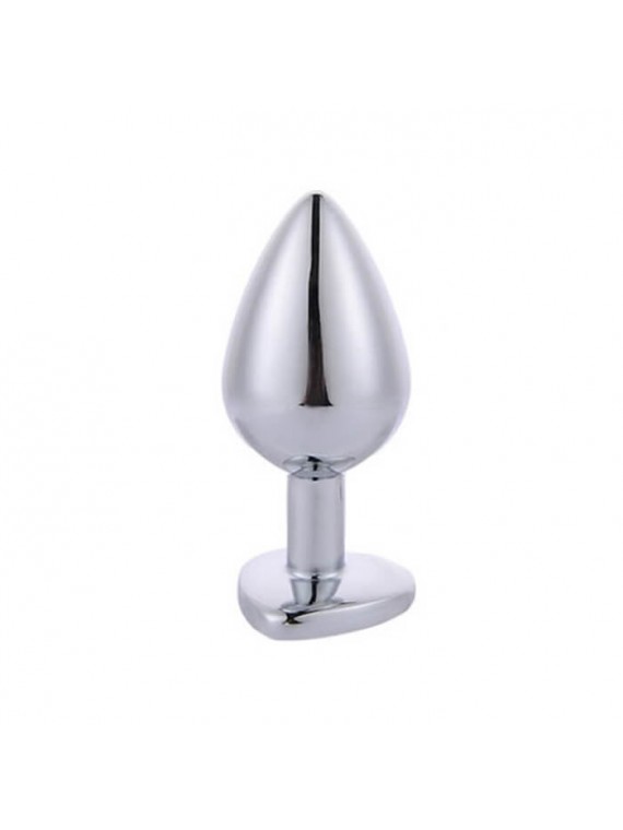 Silver Butt Plug with Heart Small - nss4038202