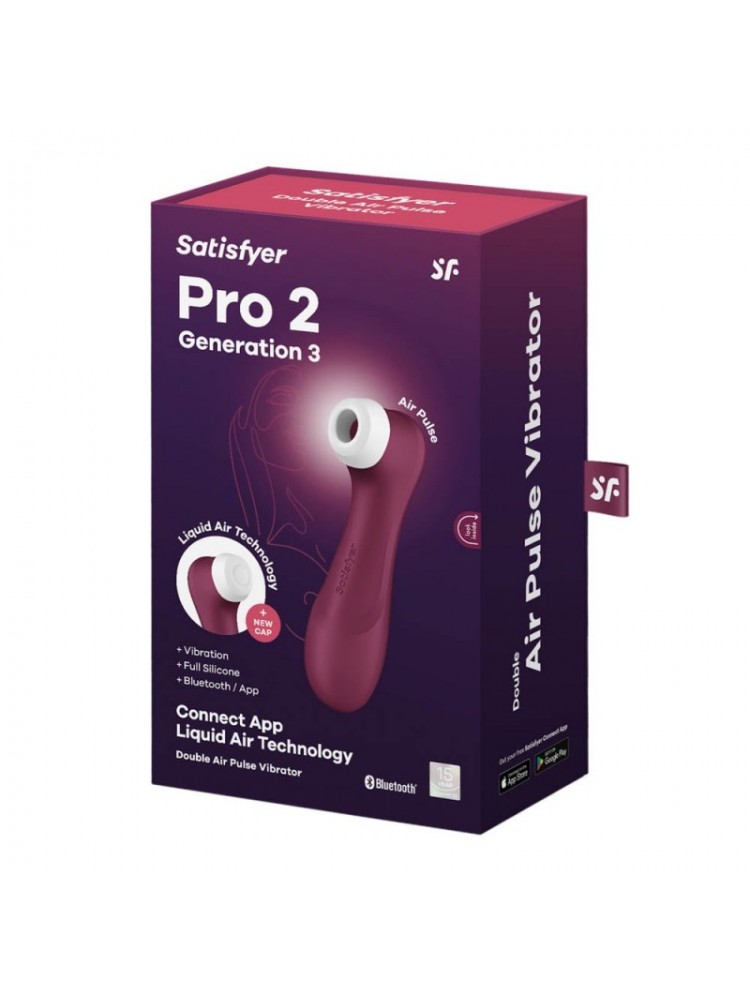Satisfyer Pro 2 Generation 3 Wine Red Bluetooth & App - nss4034096