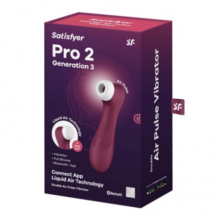 Satisfyer Pro 2 Generation 3 Wine Red Bluetooth & App - nss4034096