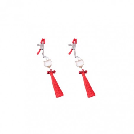 Nipple Clamps Red Tassels - nss4050109
