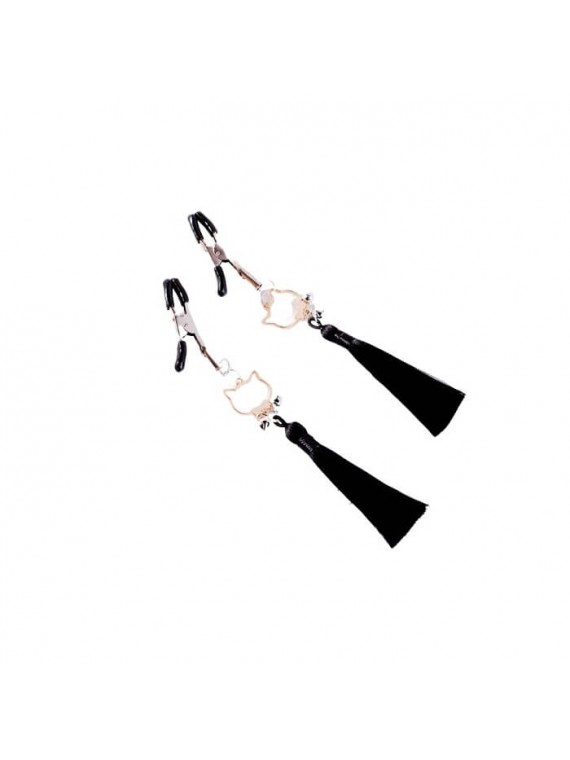 Nipple Clamps Black Tassels - nss4050110
