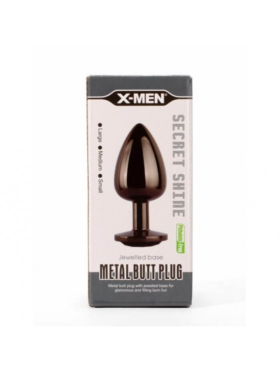 X-MEN Metal ButtPlug Black S - nss4038229