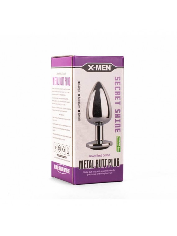 X-MEN Metal ButtPlug Black S - nss4038230