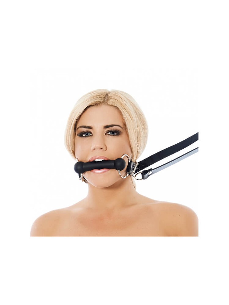 Leather Horse Bit Gag And Reins - nss4048037