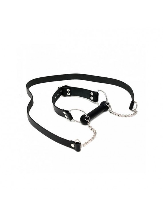 Leather Horse Bit Gag And Reins - nss4048037