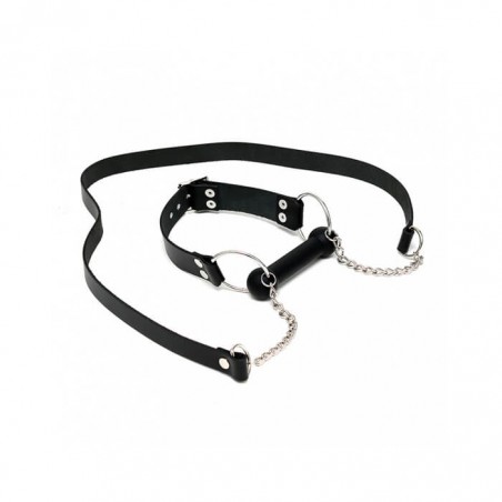 Leather Horse Bit Gag And Reins - nss4048037