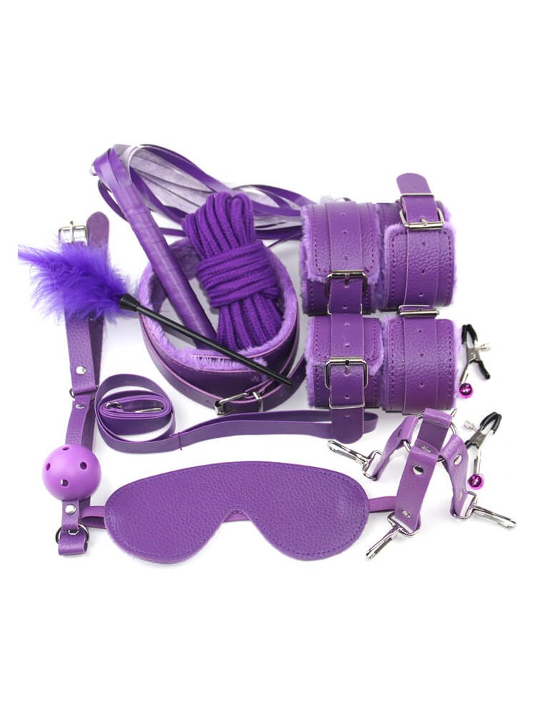 10 Piece BDSM Kit Purple - nss4037037