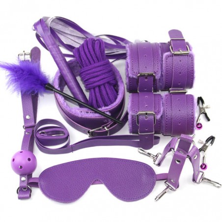 10 Piece BDSM Kit Purple - nss4037037