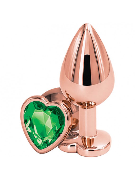 Buttplug Small Rose Gold/Green - nss4038024