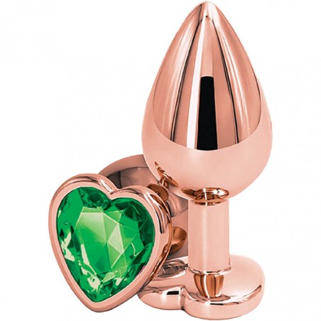 Buttplug Small Rose Gold/Green - nss4038024