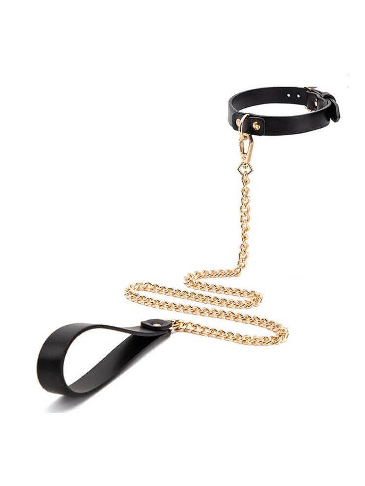 Leather Collar With Chain - nss4055076 Leather Collar With Chain - nss4055076