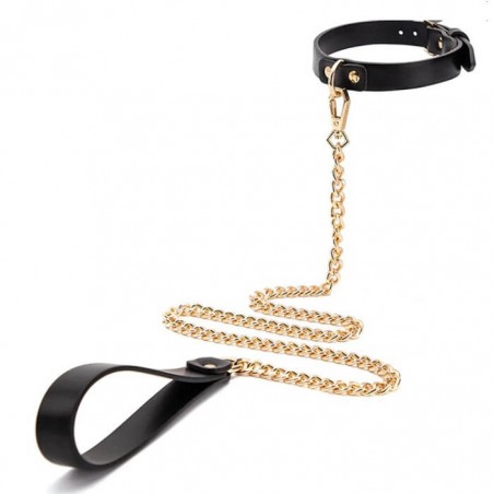 Leather Collar With Chain - nss4055076