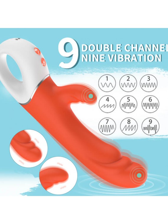 Allen Vibrator 9 Vibration Modes Silicon USB Orange 23 Cm Mokko Toys - nss4031090