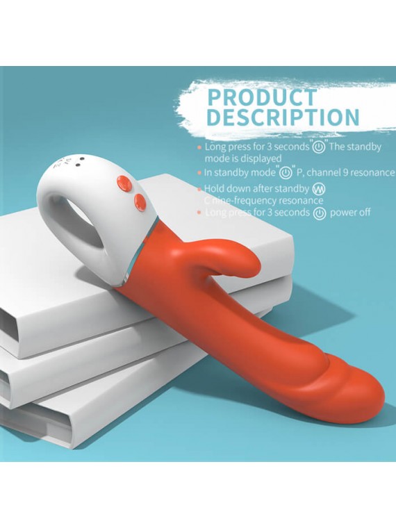Allen Vibrator 9 Vibration Modes Silicon USB Orange 23 Cm Mokko Toys - nss4031090