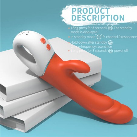 Allen Vibrator 9 Vibration Modes Silicon USB Orange 23 Cm Mokko Toys - nss4031090