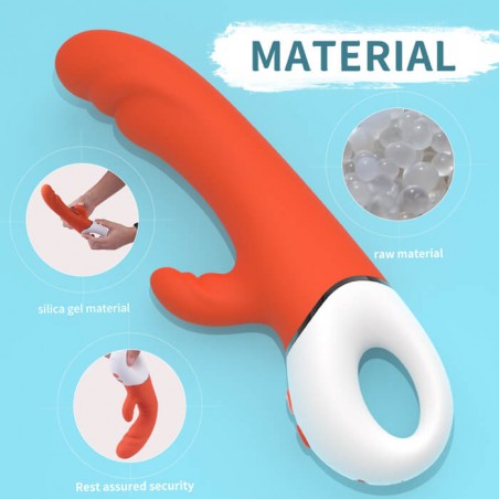 Allen Vibrator 9 Vibration Modes Silicon USB Orange 23 Cm Mokko Toys - nss4031090