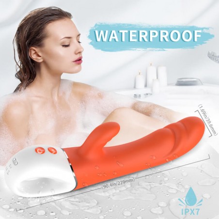 Allen Vibrator 9 Vibration Modes Silicon USB Orange 23 Cm Mokko Toys - nss4031090