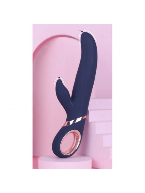 Vibrator Rabbit Dolphy 13 Vibration Modes Boost Mode USB Silicon Dark Blue 23 Cm - nss4031091
