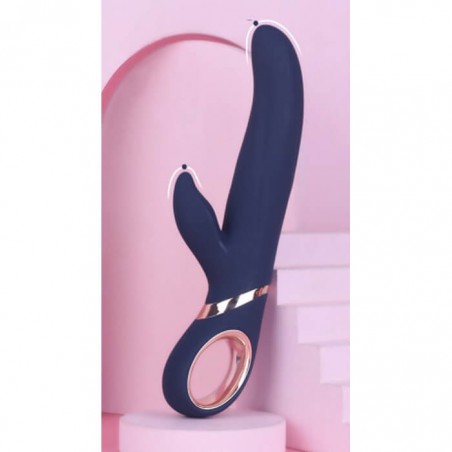 Vibrator Rabbit Dolphy 13 Vibration Modes Boost Mode USB Silicon Dark Blue 23 Cm - nss4031091