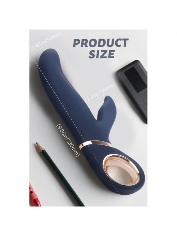 Vibrator Rabbit Dolphy 13 Vibration Modes Boost Mode USB Silicon Dark Blue 23 Cm - nss4031091