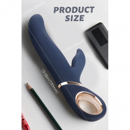Vibrator Rabbit Dolphy 13 Vibration Modes Boost Mode USB Silicon Dark Blue 23 Cm - nss4031091