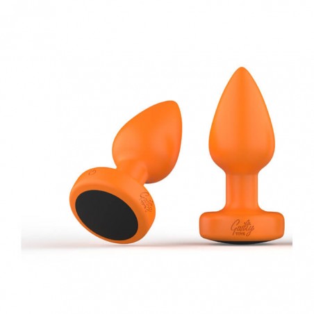 Orion Anal Plug, 7 Vibration Modes, 4 Speeds, Silicone, USB, Remote Control, Orange/Black, 9.4 cm, Guilty Toys, Cosmic Love - ns
