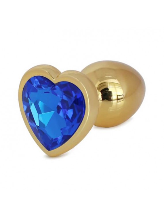 Buttplug Heart Medium Gold/Blue - nss4038078