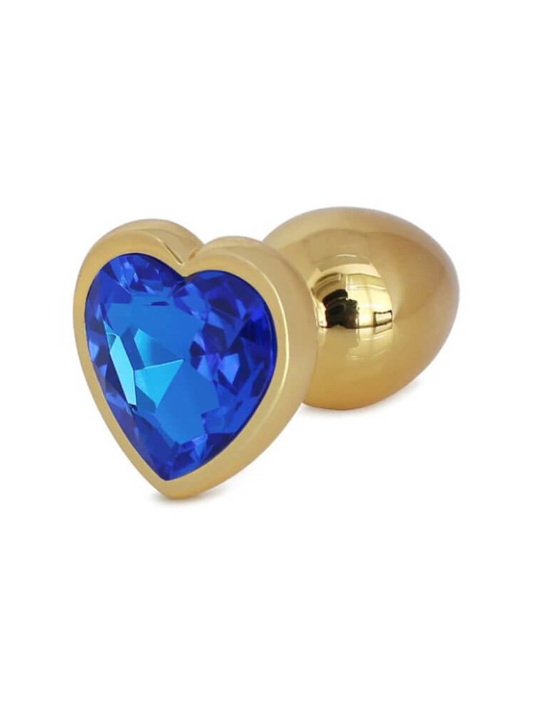 Buttplug Heart Medium Gold/Blue - nss4038078 Buttplug Heart Medium Gold/Blue - nss4038078