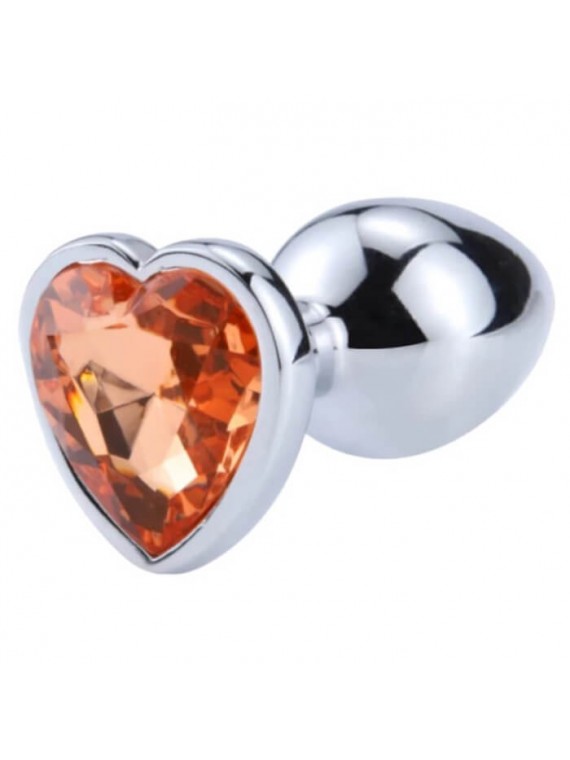 Buttplug Heart Medium Silver/Orange - nss4038083