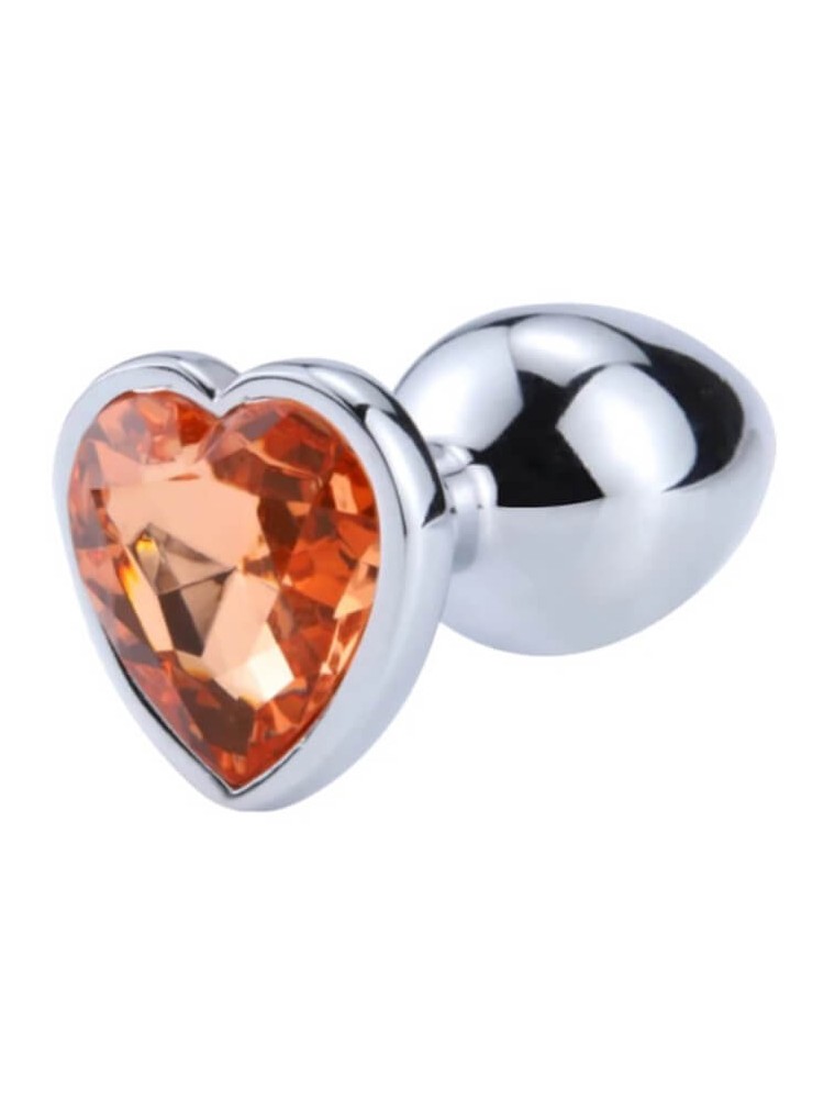 Buttplug Heart Medium Silver/Orange - nss4038083 Buttplug Heart Medium Silver/Orange - nss4038083