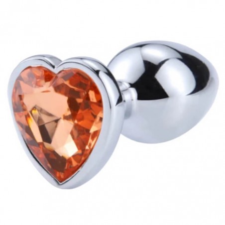 Buttplug Heart Medium Silver/Orange - nss4038083