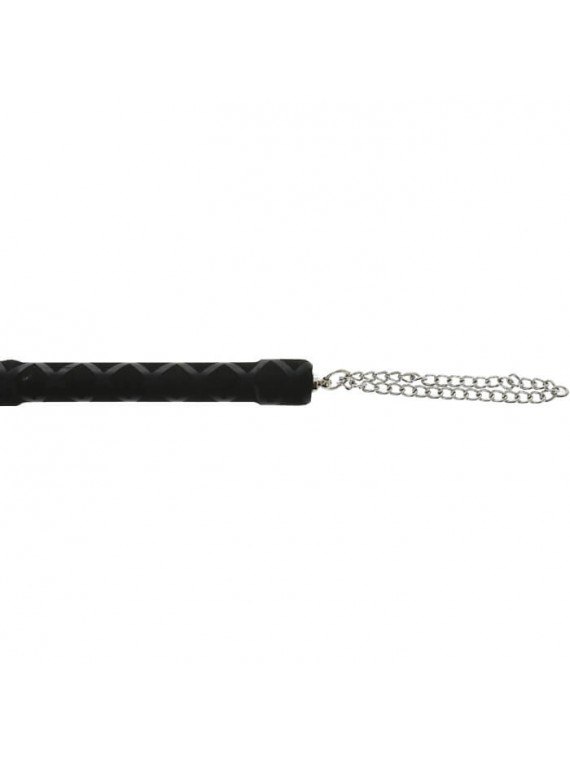Faux Leather Whip with Chain (40cm) - Black - nss4052101