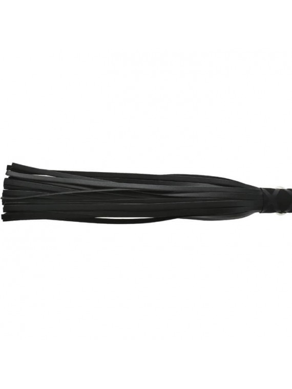Faux Leather Whip with Chain (40cm) - Black - nss4052101