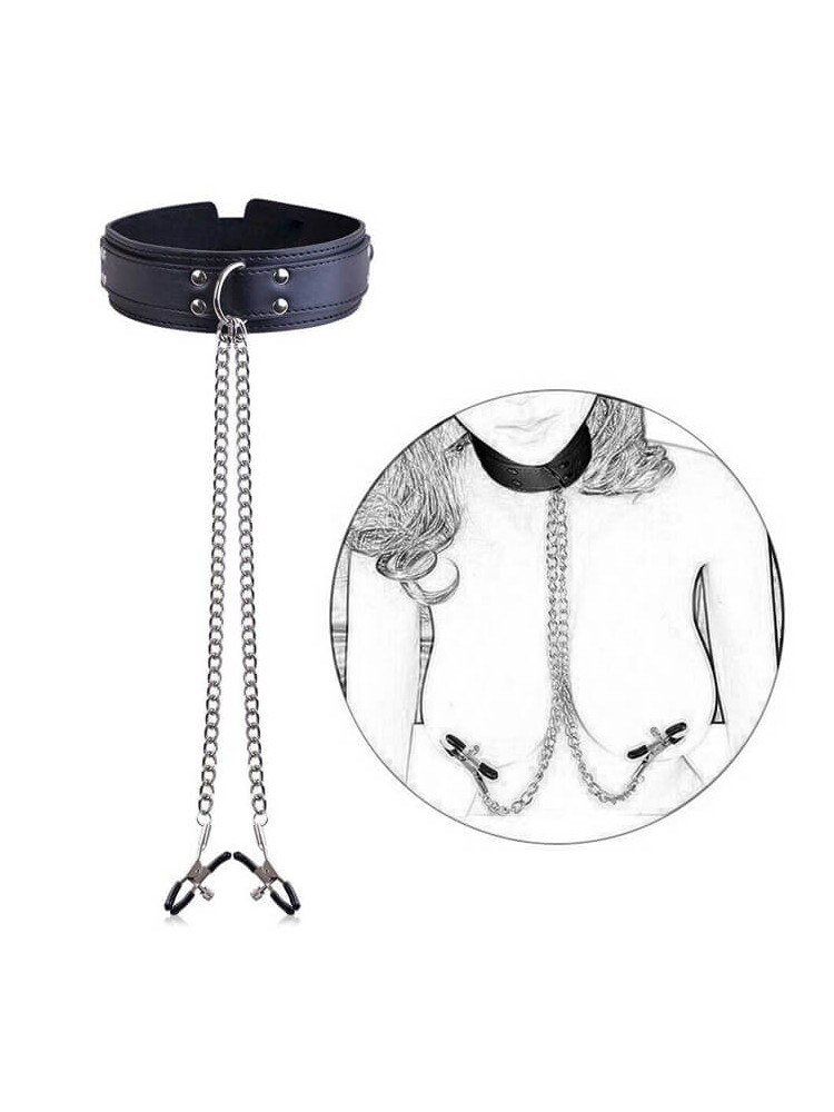 Nipple Clamps Collar with Chain - nss4055082 Nipple Clamps Collar with Chain - nss4055082
