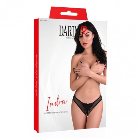 Indra Crotchless Beaded Thong - nss4015085