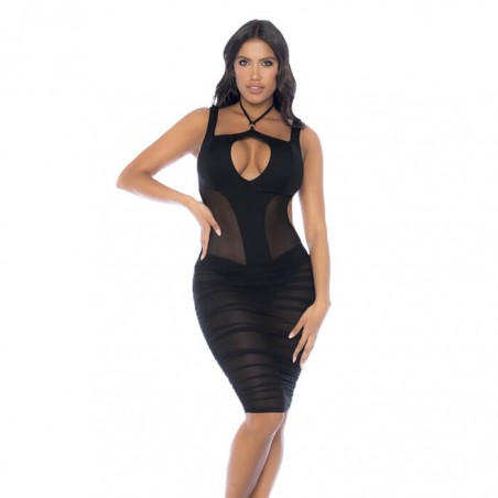Sheer Mesh Dress with Open Back - nss4016191