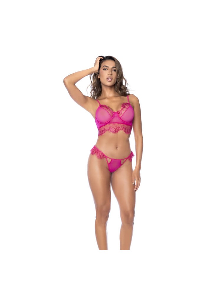 Two Piece Lingerie Set with Eyelash Lace Accents - nss4017132 Two Piece Lingerie Set with Eyelash Lace Accents - nss4017132