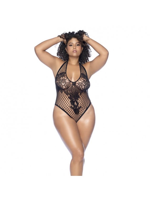 Floral Fishnet Bodysuit BlackO/SX - nss4023023
