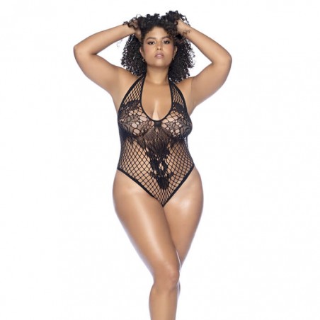 Floral Fishnet Bodysuit BlackO/SX - nss4023023