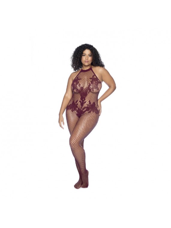 Halter And Crotchless Floral Cherry O/SX - nss4023025