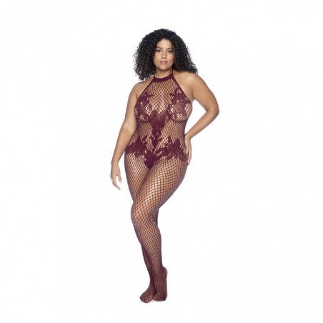 Halter And Crotchless Floral Cherry O/SX - nss4023025