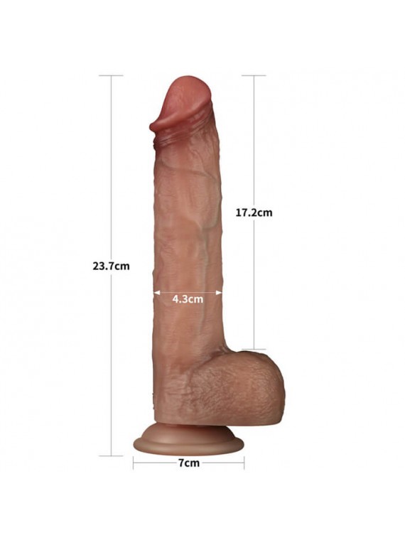 9'' Sliding Skin Pro Dual Layer Silicone Dong - nss4032169