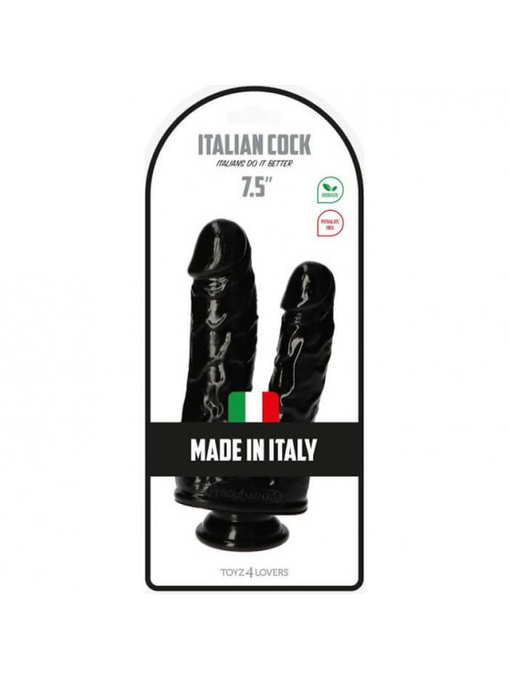 Dildo Double Italian Cock Black - nss4030063